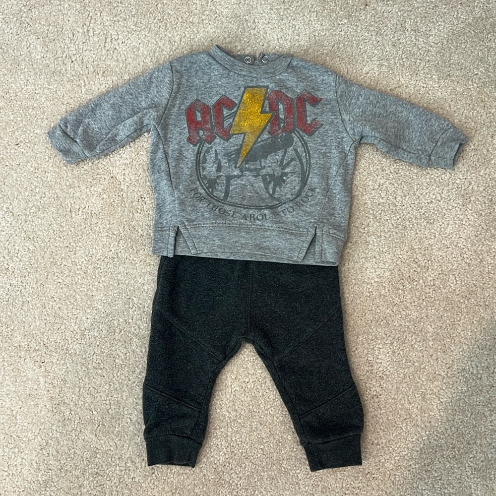 AC/DC sweat suit 0-3mo